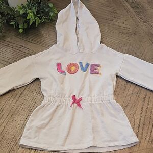 Kids Headquarters White Hoodie with Multicolor LOVE Design Size 6